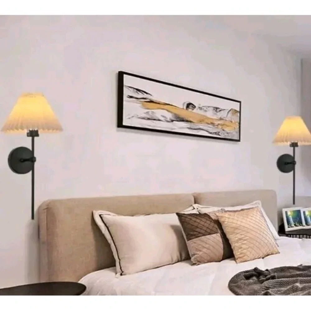 Battery Operated Wall Sconce, Black Rechargeable Battery Open Box Tested.